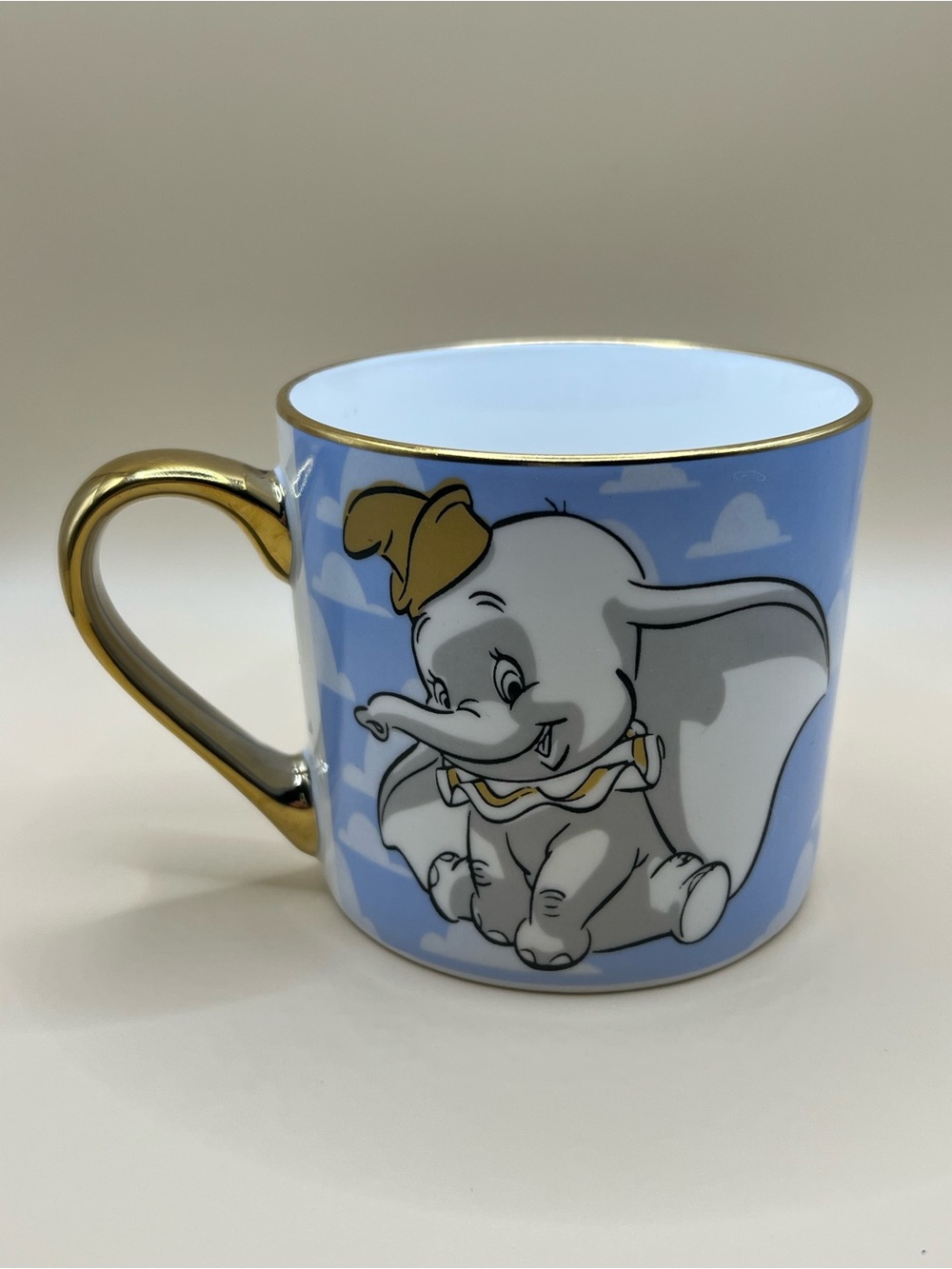 Disney Light Blue Dumbo Ceramic Mug with Gold Trim